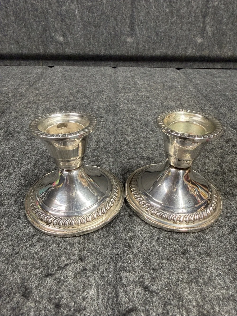 Sterling-Style Silver Candlestick Pair - Silver Home Accent